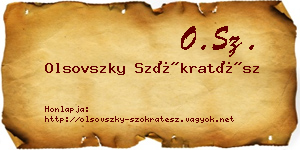 Olsovszky Szókratész névjegykártya